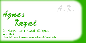 agnes kazal business card